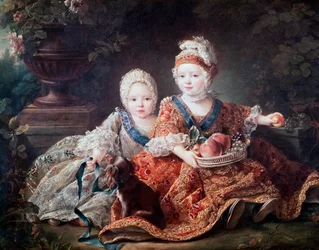 Duque de Berry (luego Luis XVI) y Conde de Provenza (luego Luis XVIII) de niños