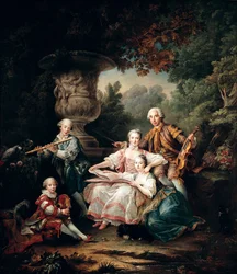 Louis du Bouchet (1645-1716) Marqués de Sourches y su familia, 1750