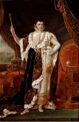 Retrato de Jerome Bonaparte (1784-1860) rey de Westfalia, frente a los jardines de Wilhelmshohe