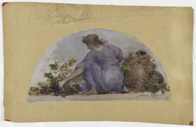 Boceto para el comedor del Hôtel de Ville de París, La Vendange, hacia 1893 (óleo sobre papel)