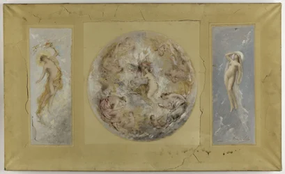 Boceto para el ayuntamiento de Pantin: Amour et Psyché - Le jour et la nuit, en 1886 (óleo sobre gouache, papel sobre lienzo)