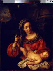""La Virgen y el Niño"" (Virgen y niño) Pintura de Francois Le Moyne (1688-1737) 1730 Museo del Hermitage San Petersburgo