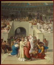 Los mártires cristianos entrando al anfiteatro