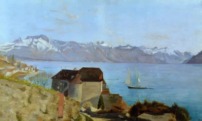 El castillo de Glérolles y el lago Lemán