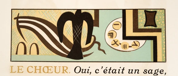 Ilustración gráfica de Prometeo Encadenado de Esquilo, pub. 1941