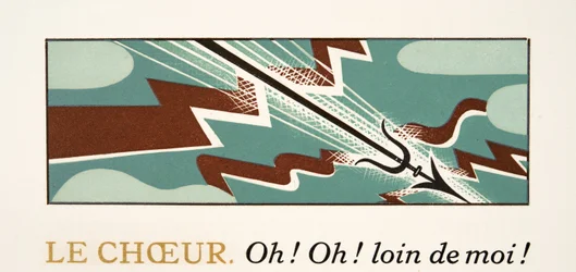 Ilustración gráfica de Prometeo Encadenado de Esquilo, pub. 1941