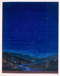 Paisaje nocturno, ilustración de 