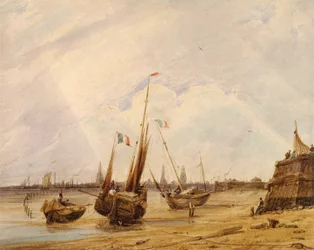 Marea baja, Calais (acuarela)