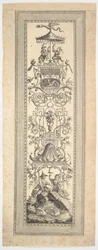 Kiosco Chino, del Premier cayer de panneaux, frises et sujets arabesques, 1788
