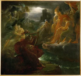 Ossian evoca los fantasmas a orillas del Lora (pintura sobre lienzo)
