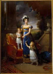 Retrato de Marie Caroline, Princesa de las Dos Sicilias, Duquesa de Berry y sus hijos