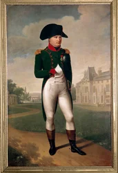 Retrato de Napoleón Bonaparte (1769-1821) frente al castillo de Malmaison