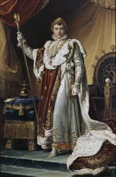 Retrato del Emperador Napoleón I Bonaparte 1769-1821 en sus ropas de coronación, ca 1804