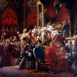 La coronación del rey Carlos X, 29 de mayo de 1825 en la Catedral de Reims (detalle)
