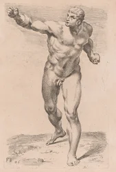 El Gladiador Borghese, vista frontal (lámina 26)