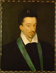 Enrique III, rey de Francia, portando la cinta azul de la Orden del Santo Espíritu ...