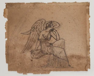 Figura alegórica, c.1825 (tinta y tiza sobre papel)