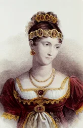 Retrato de Paulina Bonaparte (litografía en color)