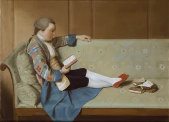 Retrato de un hombre leyendo - John Farr leyendo las Odas de Horacio (post-restauración)