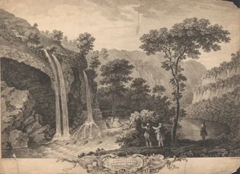 Una perspectiva de esa hermosa cascada bajo Matlock Bath