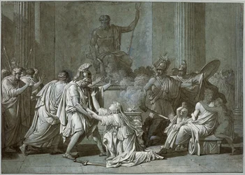 Cléombrote y Léonidas, c.1795 (pluma y tinta con gouache sobre papel)