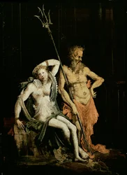 Escena del infierno: detalle con Hades y Perséfone, gobernantes del Inframundo, detalle de 89773