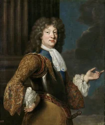 Retrato de Luis, Gran Delfín de Francia - Troy, Francois, de (1645-1730) - Óleo sobre lienzo - 105x87 - Museo del Prado, Madrid