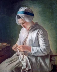 Joven Mujer Trabajando, c1725-1778