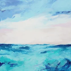 Las tranquilas olas del océano azul