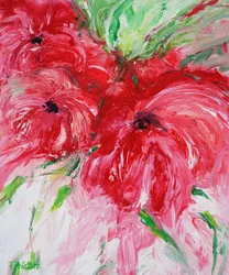 Flores rojas abstractas