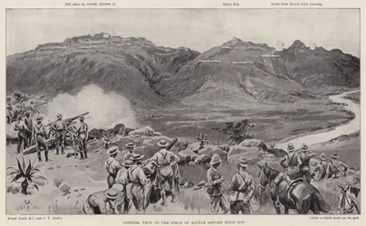 Vista general del campo de batalla antes de Spion Kop