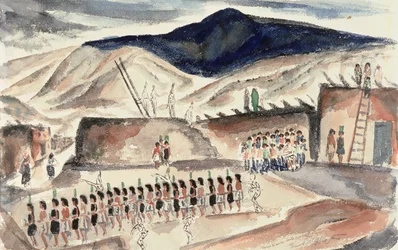 Danza del Maíz Verde, Santa Domingo, N.M., antes de 1932