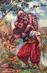 El anciano ágilmente lanzó sus piernas sobre mi cuello, al mismo tiempo apretando mi garganta, c1930