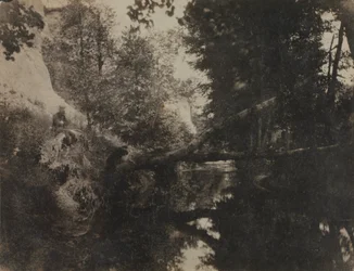 Paisaje con Figura Sentada en la Orilla del Arroyo, c. 1856