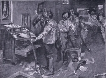 Respetado incluso por enemigos: un incidente de una incursión bóer en Natal (ilustración de After Pretoria: The Guerilla War, 1902)
