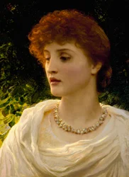 "Sylvia" Retrato de una joven de la burguesía victoriana inglesa. Pintura de Frank Dicksee (1853-1928) Colección particular