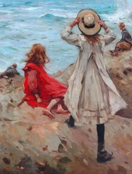 Niños en la playa, 1910