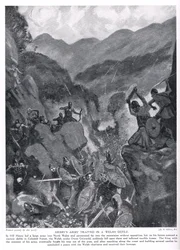 El ejército de Enrique atrapado en un desfiladero galés, años 1920