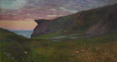 Puesta de sol en la costa de Cornualles