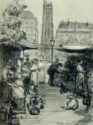 El mercado de flores, 1915
