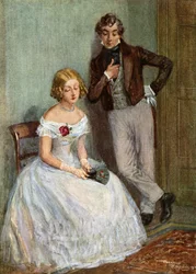 Dick Swiveller y Sophy Wackles (litografía en color)