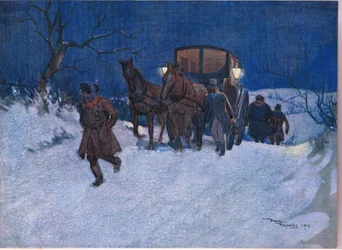 Cerca del final del viaje, c.1920 (litografía en color)