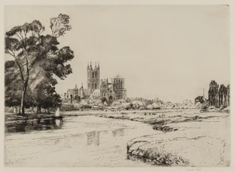 Canterbury desde los prados, 1930