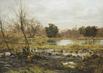 Escena rural, Frank Walton (óleo sobre lienzo)