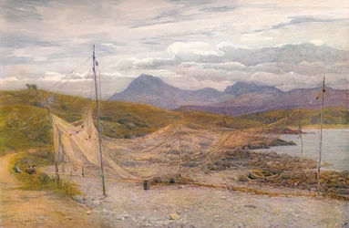 Redes de salmón, Gairloch, Ross-Shire, 1860-1906