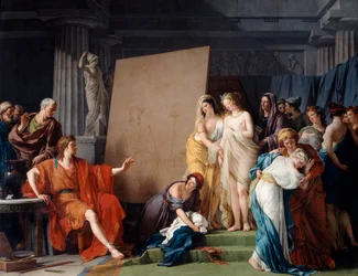 Zeuxis eligiendo un modelo de las hermosas chicas de Croton, 1789