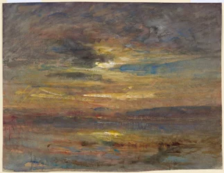 Atardecer sobre un estanque