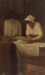 Una mujer planchando, La Lavandera, c. 1850