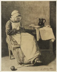 Sirvienta tejiendo, 1861