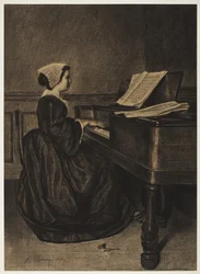 Mujer en el espineta, 1860